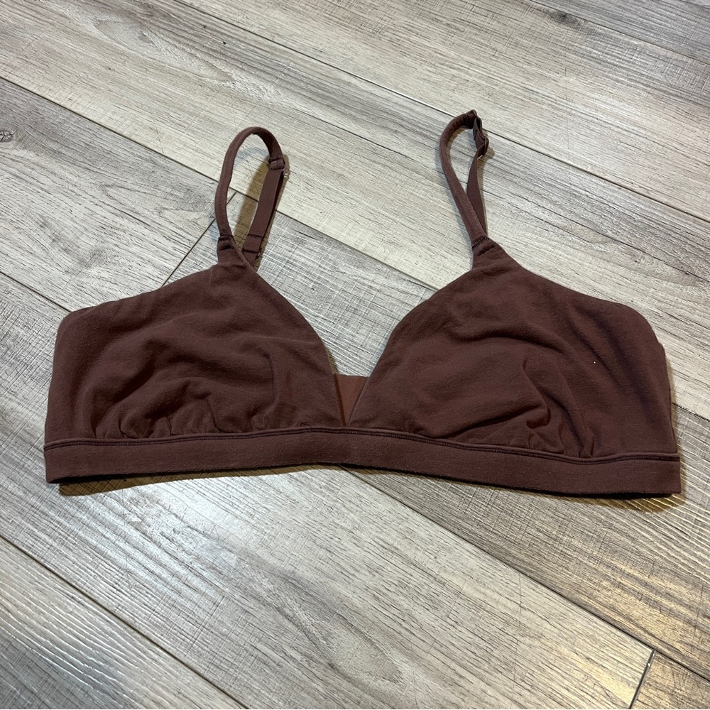 SKIMS Cotton Jersey Triangle Bralette Women’s 2X Brown Comfortable Loungewear
